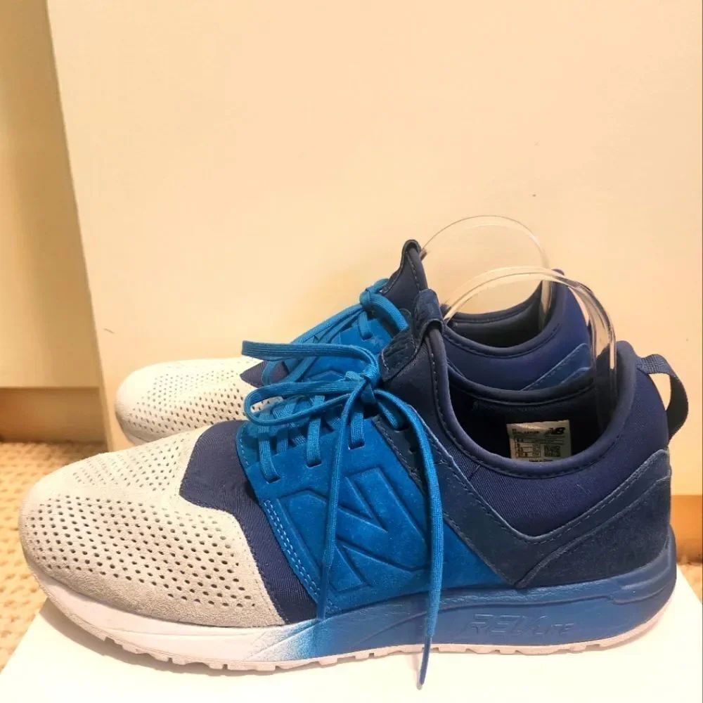 New Balance 247 Revlite Blue/Blk/White Suede Sneakers SZ.9.5 Mens Ret.$147 EUC!